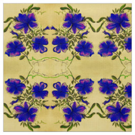Tecido Floral roxo e amarelo