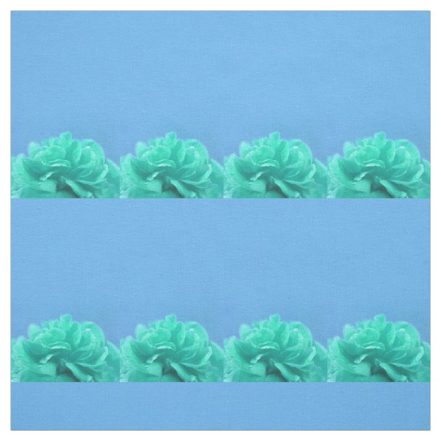 Tecido Floral Verde Azul Colorida (Modelo)