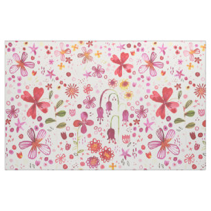 Tecido Floral Watercolor Boho Colorido