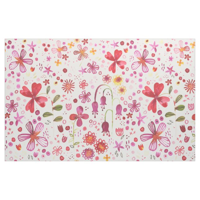 Tecido Floral Watercolor Boho Colorido (Fat Quarter)