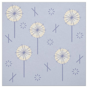Tecido Flores Atômicas Retro Amarelo Azul