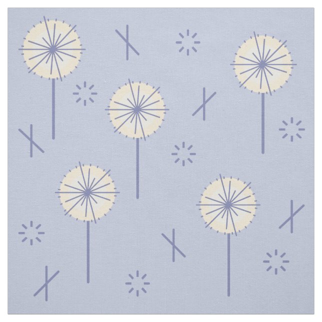 Tecido Flores Atômicas Retro Amarelo Azul (Modelo)
