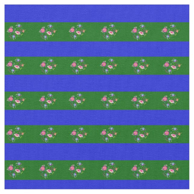 Tecido Flores azuis, cor verde-azulada (Detalhe)
