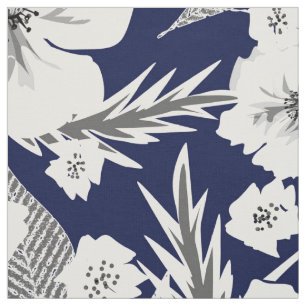 Tecido Flores brancas.