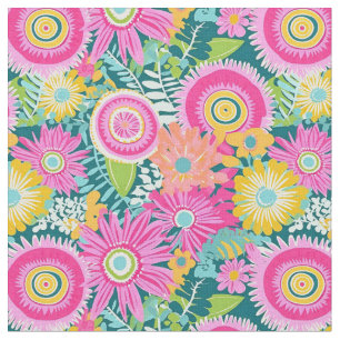 Tecido Flores cor-de-rosa estilo Boho