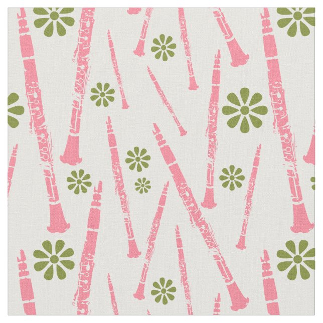 Tecido Flores da Orquestra Musical Clarinet (Detalhe)