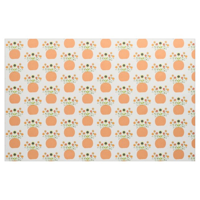 Tecido Flores de Ação de Graças em Pumpkin (Fat Quarter)