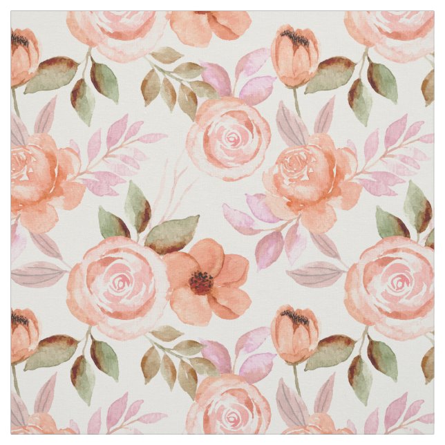 Tecido Flores de aquarela rosa (Modelo)
