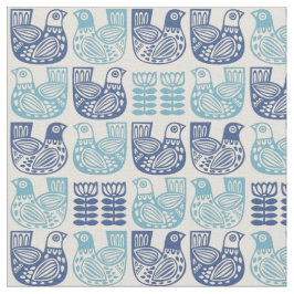 Tecido - Flores de Arte Folclórica Escandinavas Av