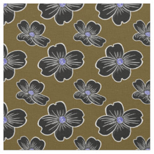 Tecido Flores de Cogwood Escuro