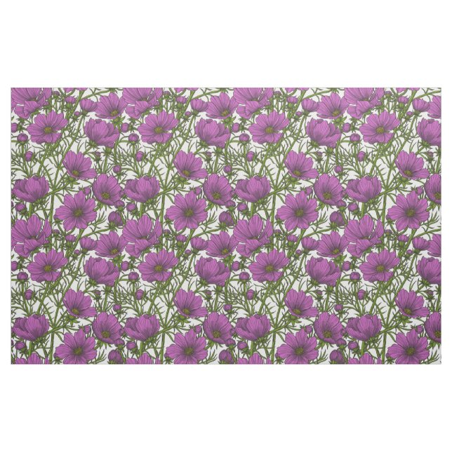 Tecido Flores de cosmos violetas (Fat Quarter)