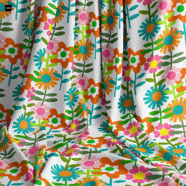 Tecido Flores de Estilo da década de 1960
