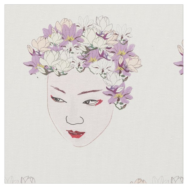 Tecido Flores de Geisha (Detalhe)