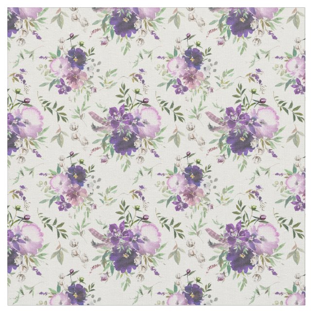 Tecido Flores De Lavanda De Aquarelas Purple Floral (Detalhe)