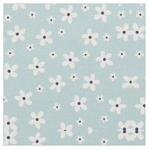 Tecido Flores de Margarida Branca de Verão Boho