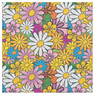Tecido Flores de Mod Retro