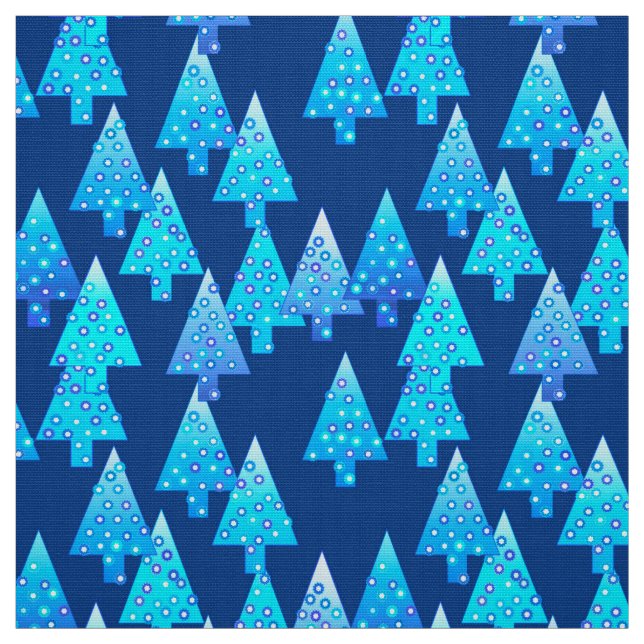 Tecido Flores de Natal modernas - azul profundo (Modelo)