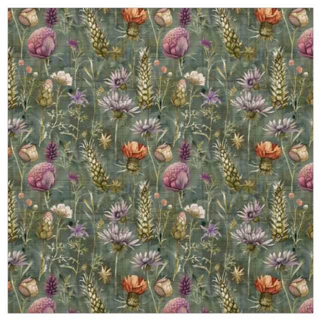Tecido Flores de Prados Escocesas (Modelo)