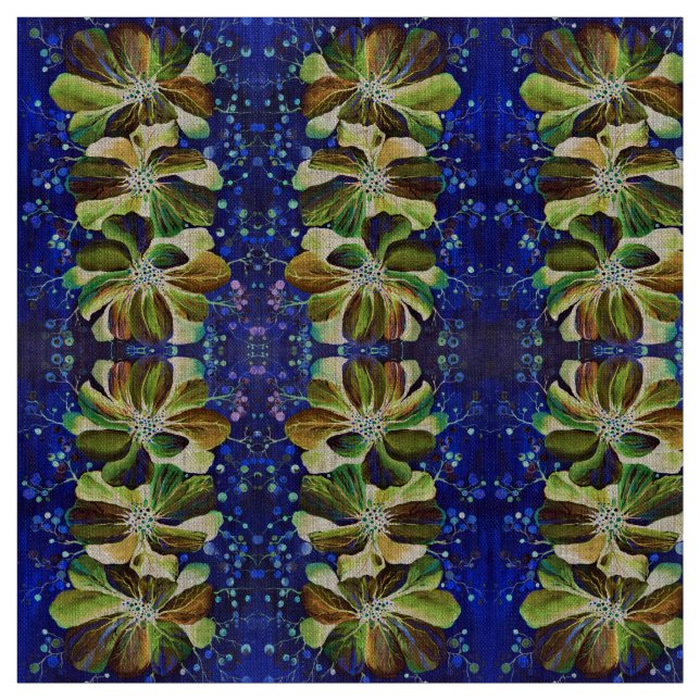 Tecido Flores Delfinium Gordas Pintadas À Mão (Modelo)