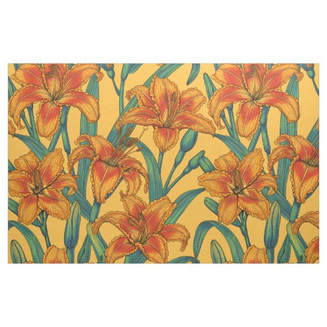 Tecido Flores do dia, azuis e amarelas, (Fat Quarter)