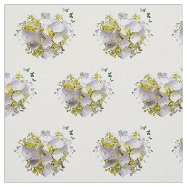 Tecido Flores do Hydrangea em um coração (Modelo)