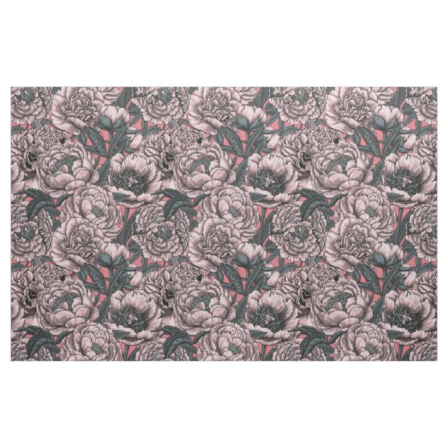 Tecido Flores e mariposas cor-de-rosa (Fat Quarter)