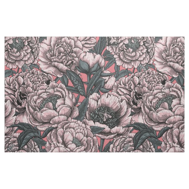Tecido Flores e mariposas cor-de-rosa (Fat Quarter)
