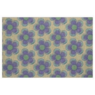 Tecido Flores em camadas (chaleira/púrpura/verde)