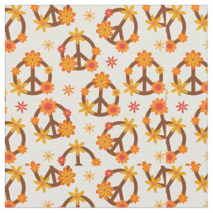 Tecido Flores Groovy Retro Funky em Sinais de Paz
