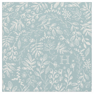 Tecido Flores Monogrammed da colheita de  