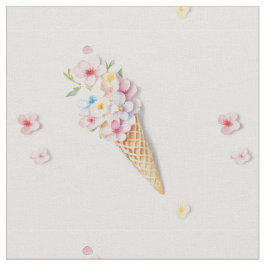 Tecido Flores num cone de waffle