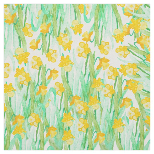 Tecido Flores pintados mão coloridas do daffodil da (Modelo)