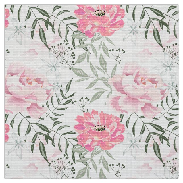 Tecido Flores rosa cor-de-rosa (Modelo)