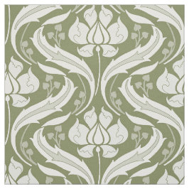 Tecido Flores selvagens Damask Olive Green