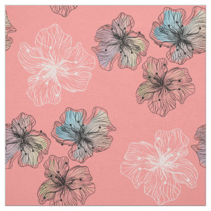 Tecido Flores sem esboços, flores abstrato modernas