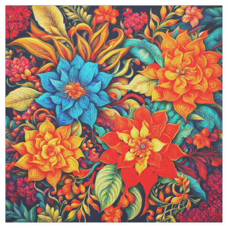 Tecido Flores Tropicais Vibrantes