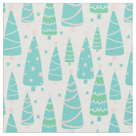 Tecido Floresta de Árvore de Natal Pastel
