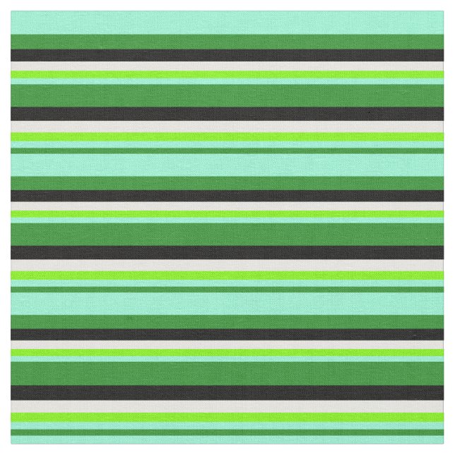 Tecido Floresta Verde, Aquamarina, Verde, Creme de Mint,  (Detalhe)