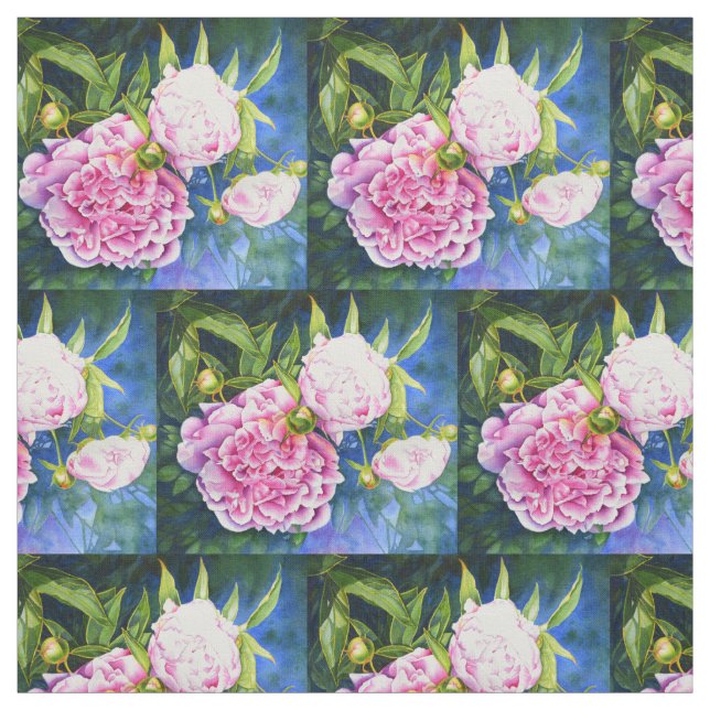 Tecido Flórida de cor branca-rosa-rosa-esbranquiçada (Modelo)