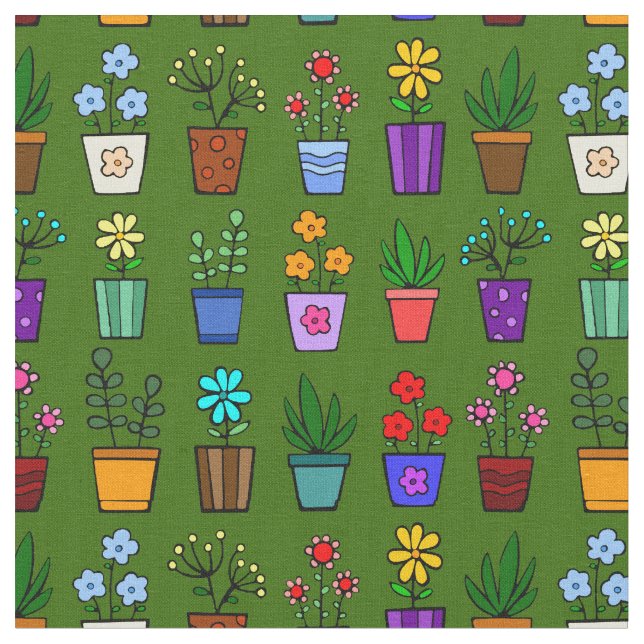 Tecido Flower Pots (Detalhe)