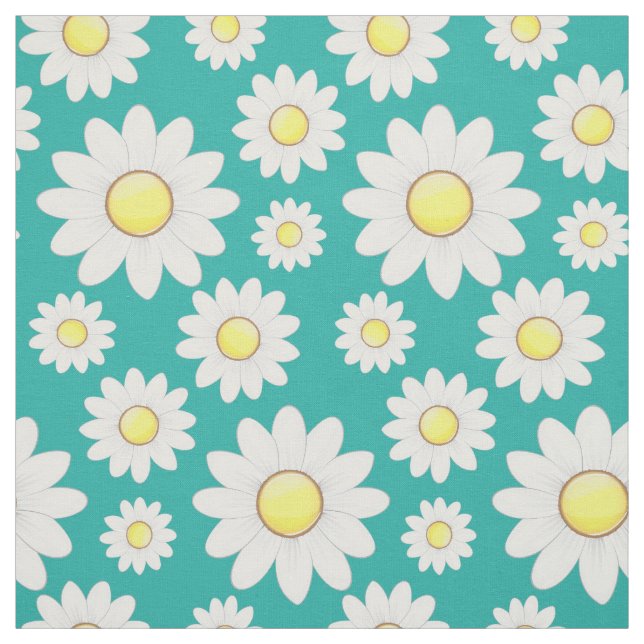 Tecido Flower power dispersou margaridas (Modelo)
