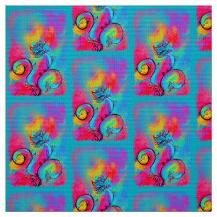 Tecido FLUXAS QUÍMICAS cor-de-rosa azul