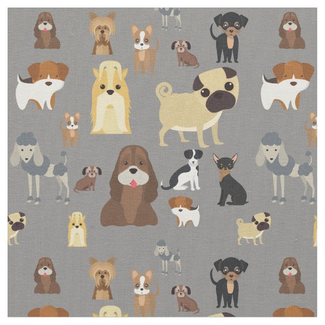 Tecido fofo padrão de cão design para amantes de cães - c (Detalhe)