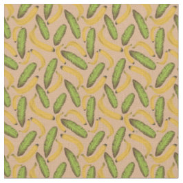 Tecido Folha de Banana Bege Tropical Padrão