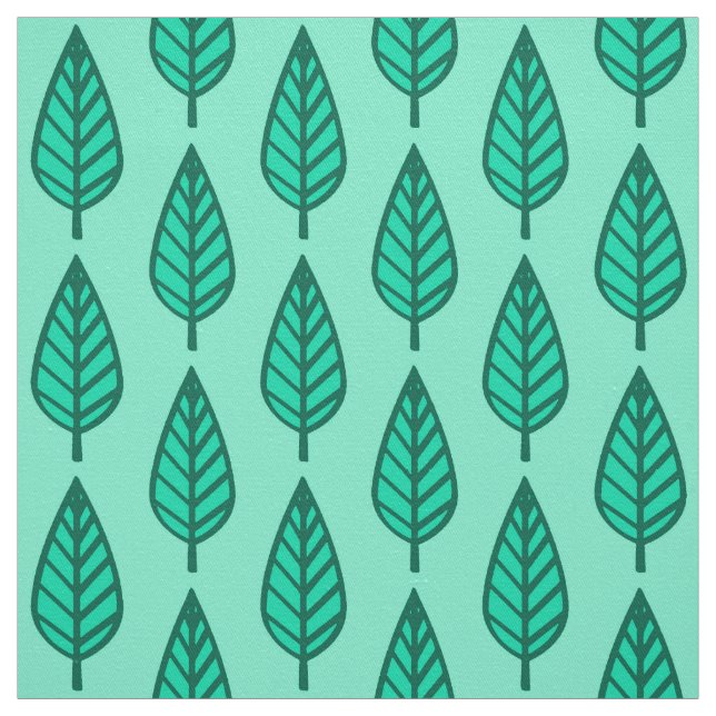 Tecido Folha de faia - Turquesa e aqua (Modelo)