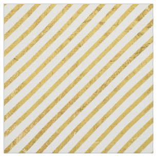 Tecido Folha Dourado e teste padrão diagonal branco das