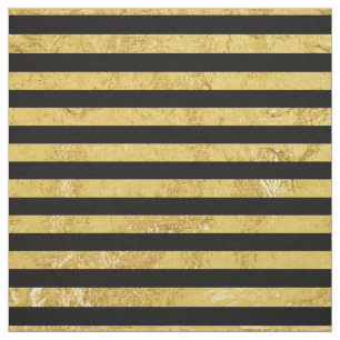Tecido Folha Dourado elegante e teste padrão preto da