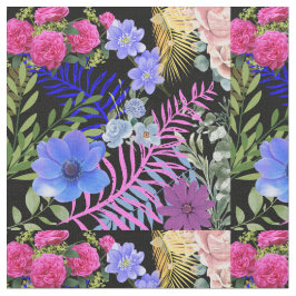 Tecido Folhagem Botânica Fern Retro Floral Colorida