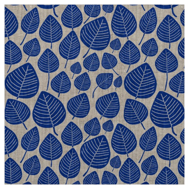 Tecido Folhas - Azul Marinho (Modelo)