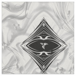 Tecido Folhas brancas/ensiladas Elegantes de seda e abstr